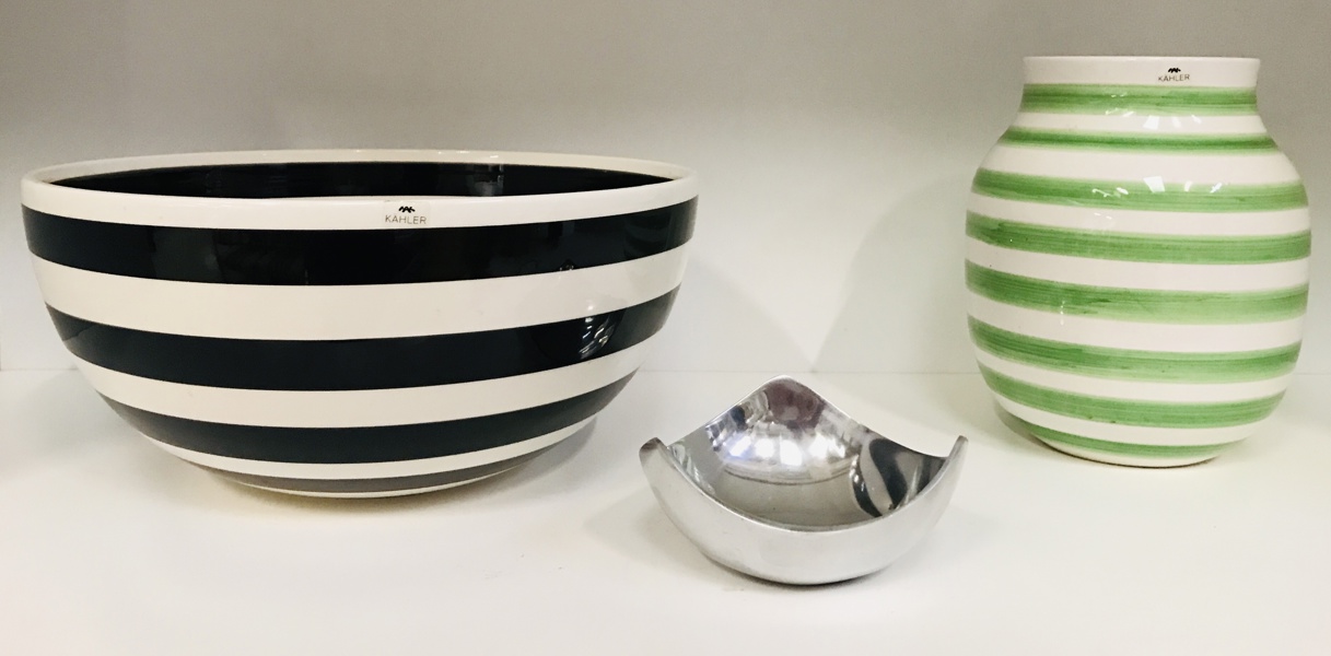Kähler stor skål og vase, samt Georg Jensen Cobra skål (Å 2025-1755) 