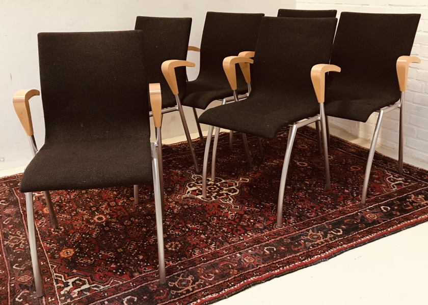 6 Kvist armstole-/konference stole - formentlig formgivet af Foersom og Hiort-Lorenzen