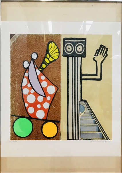 Litografi skabt af Karin Olesen (f. 1957 i Belgien): Kampagne plakat til projekt "Kampen for børnene"