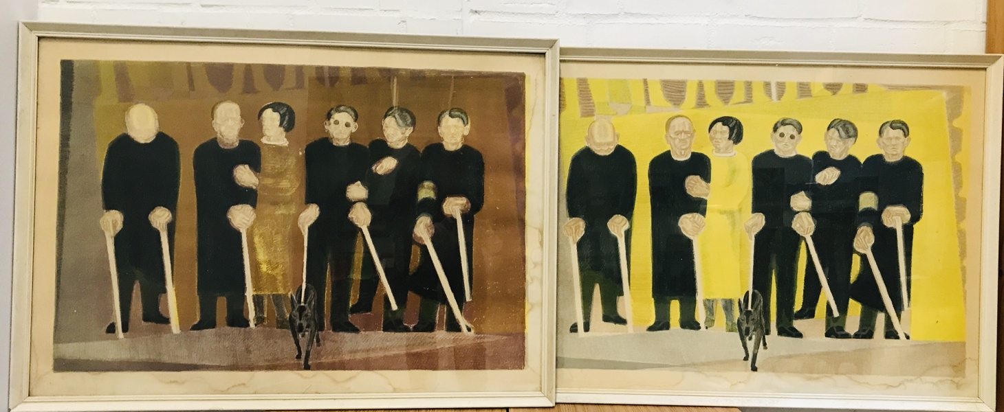 2 litografier af Dan Sterup-Hansen (1918-1995) litografi: ´Der krigsblinde´ 