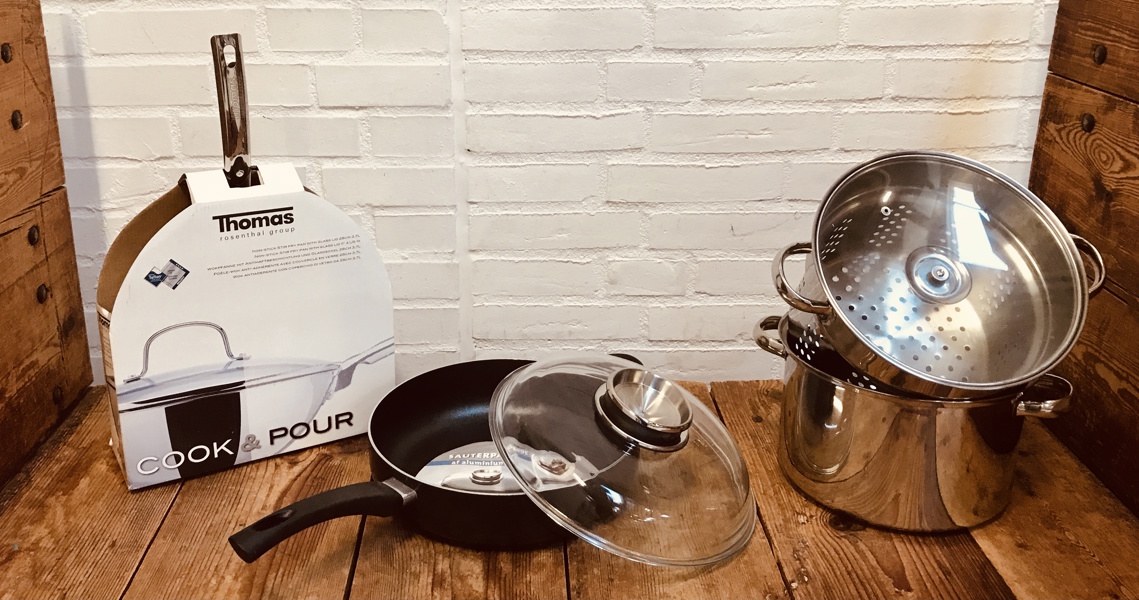 Samling af gryder og pander (7 dele) - herunder mærkerne Promont, Thomas Rosenthal m.m.