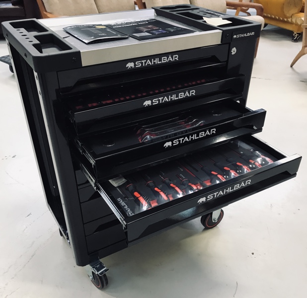 Stahlbär XXL Tools Professionel værkstedsvogn m. 7 skuffer og værktøj (256 dele)