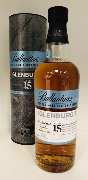 Ballantine's 15 Years The Glenburgie Singel Malt Scotch Whiskey m. tilhørende æske