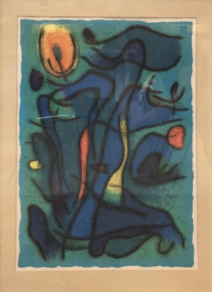 Gustave Singier (1909-1984): koloreret litografi monteret i ramme m. passepartout