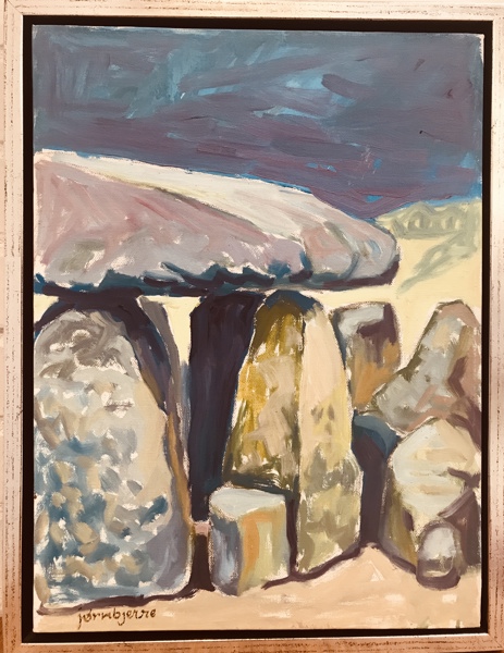 Maleri: 'Koloreret gravhøj' skabt af Jørn Bjerre (1926-2016)