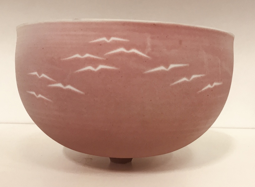 Dekoreret keramisk skål, skabt af Per Rehfeldt 