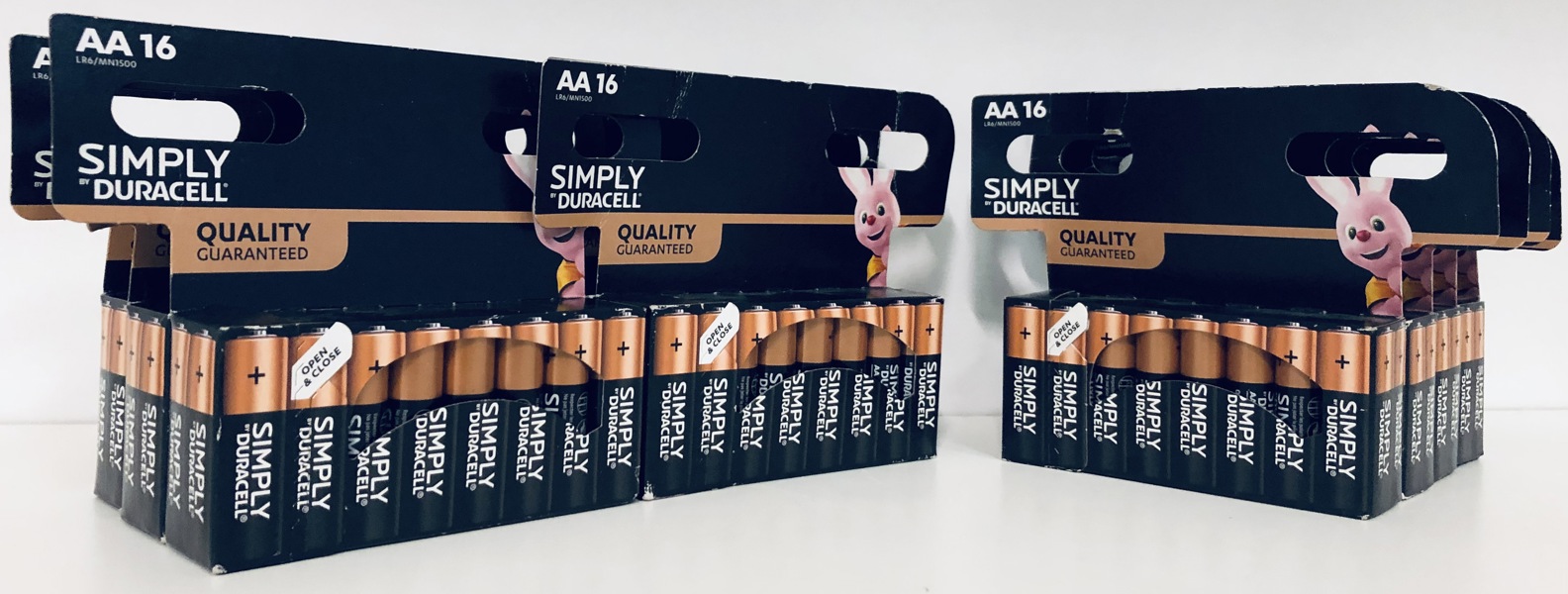 10 X Duracell Simply AA alkaline batterier 16-pak (P 394/24)