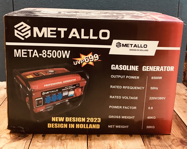 +M: Metallo Meta-8500WE 4-takt generator (benzin) m. elstart