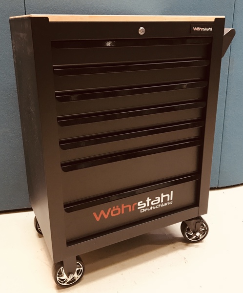 +M: Wöhrstahl Professionel værkstedsvogn m. 7 skuffer og værktøj (258 dele)