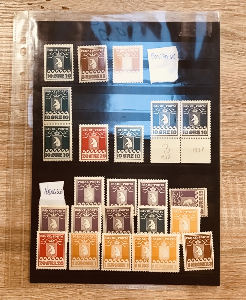 Frimærker: 24 Pakkerporto (postfrisk + hængsler)