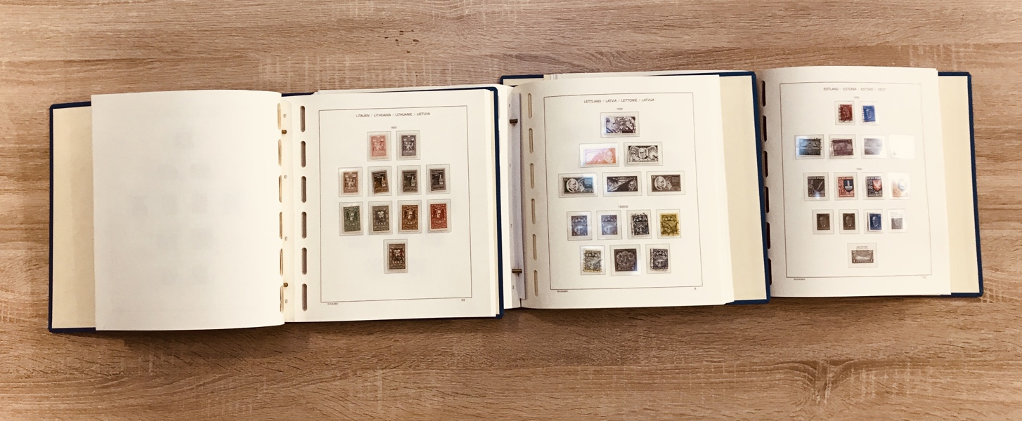 Frimærker: 3 mapper m. Estland, Letland, Litauen