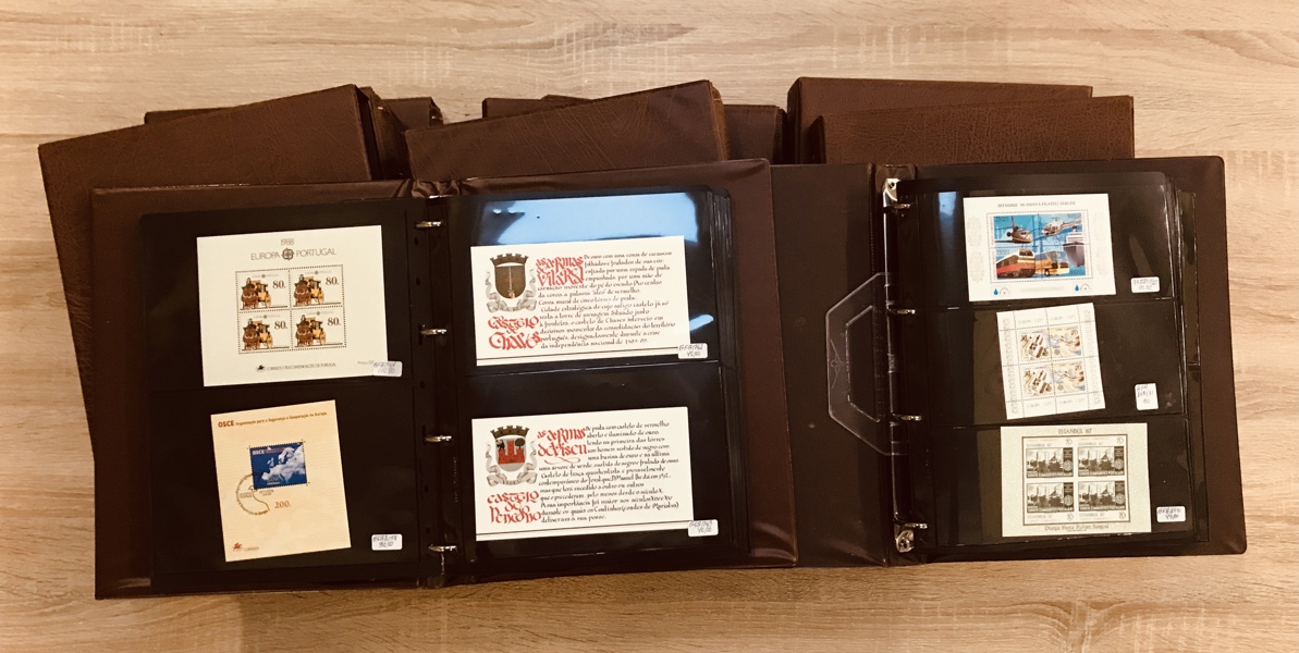 Frimærker: 9 flotte mapper m. miniark 