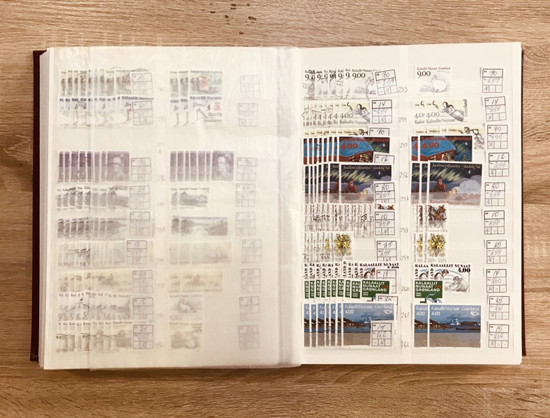 Frimærker:  lagerbog (stor/god) m. Grønland