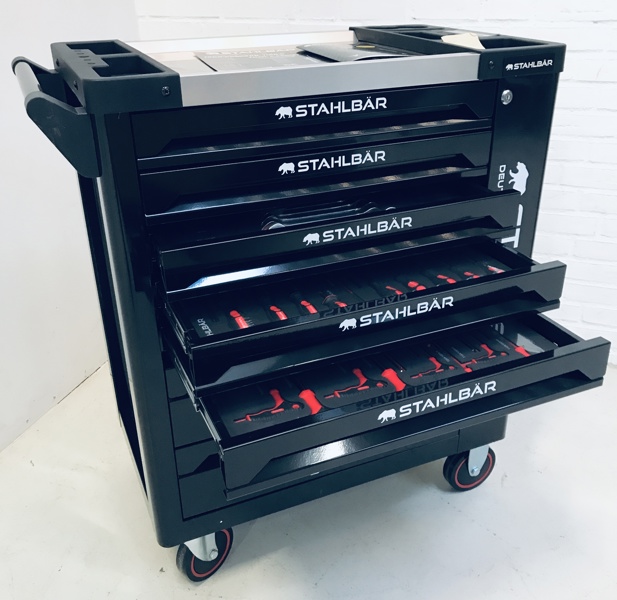 +M: Stahlbär XXL Tools Professionel værkstedsvogn m. 7 skuffer og værktøj (256 dele)