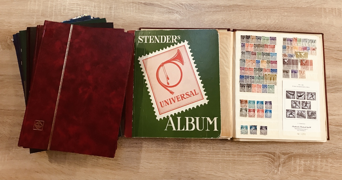 Frimærker (9 mapper): Tyskland, Polen, Danmark (diverse)