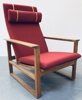 Børge Mogensen (1914-1972) Slædestol | 2254 arm-/lænestol m. skammel, fremstillet ved Fredericia Furniture