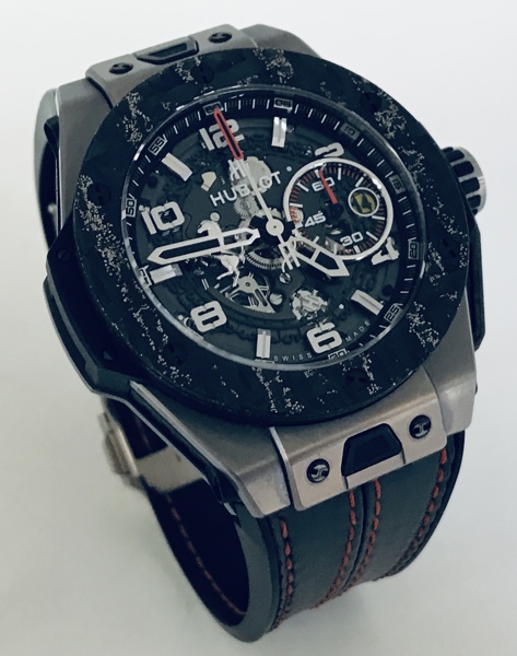 +M: Hublot Big Bang Ferrari Skeleton Arabic Carbon Fiber Titanium(45mm) Unico Limited Edition (0264/1000) - boks medfølger (Å 2026-0763)