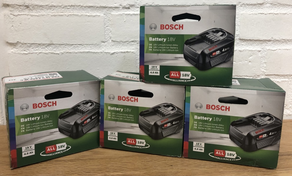 4 Bosch 18 V/4,0 Ah Power For All Alliance batterier (P 332/24)