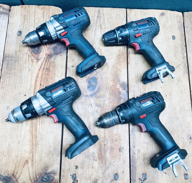 Bosch Professional (Akku) GSR 18 V-Li boremaskine, GSR 18V-28 boremaskine samt 2 stk. GSR 18 VE-2-Li boremaskine,