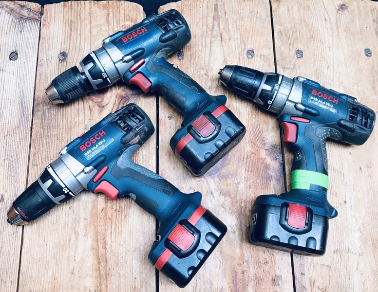 Bosch Professional (Akku) 3 stk. GSR 14 VE-2 boremaskine m. 3 stk. 14,4V batterier