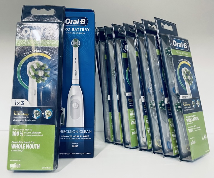 Oral-B Precision Clean el-tandbørste samt 9 stk. 3-pack Oral-B Cross Action børstehoveder (P 259/24) 