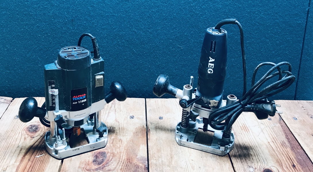 AEG OFE 710 overfræser (220v) samt Alpha Tools AOF 1100E overfræser (230v) 