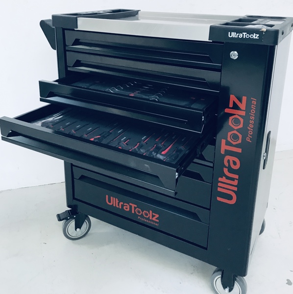 +M: UltraToolz Professional værkstedsvogn m. 7 skuffer og sideskab (419 dele)