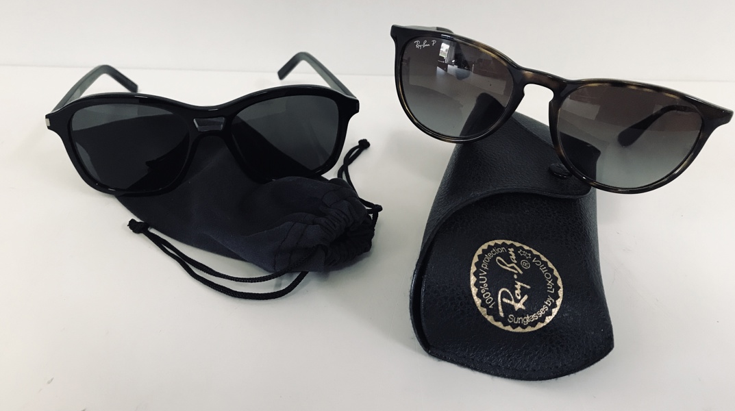 +M: Yves Saint Laurent 'SL 258' solbrille m. dustbag samt Ray-Ban 'Erika' (RB4171) solbrille m. etui (B 590, 774/25)