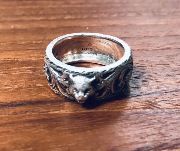 +M: Gucci Gatto Feline Motif ring af sterling sølv (Å 2026-0810)