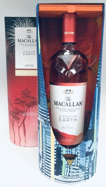 Macallan A Night On Earth Highland (The Journey) Single Malt Scotch Whiskey (Toasted Oak, Coconut, Vanilla) m. tilhørende æske 