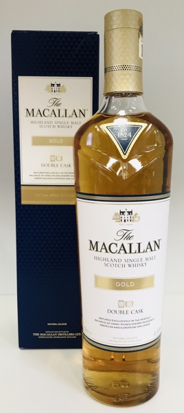Macallan Highland Single Malt Scotch Whiskey: Gold Double Cask (Vanilla, Apple, Cinnamon) m. tilhørende æske 
