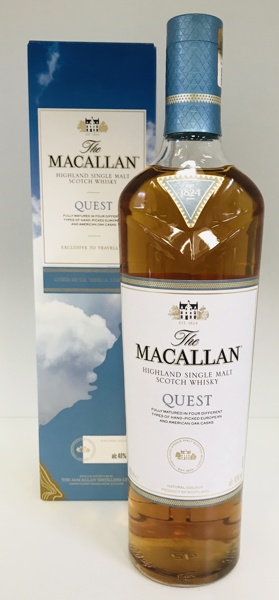 Macallan Highland Single Malt Scotch Whiskey: Quest - Exclusive To Travellers (Citrus Fruits, Vanilla, Light Oak) m. tilhørende æske 