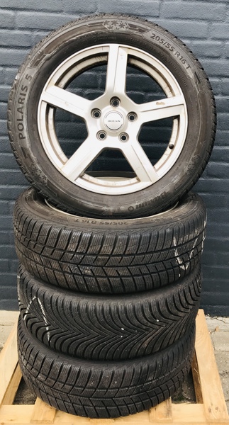 4 Ocean Alufælge (16") m. Barum Polaris 5 vinterdæk (205/65/R16)