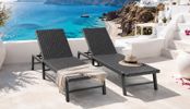 +M: 2 Solsenge/liggestole (polyrattan/alu)