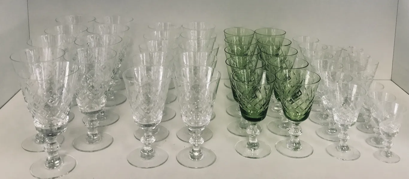 Parti Lyngby Eaton glas (45 enheder), designet og udviklet internt af Lyngby Glas’ eget designteam