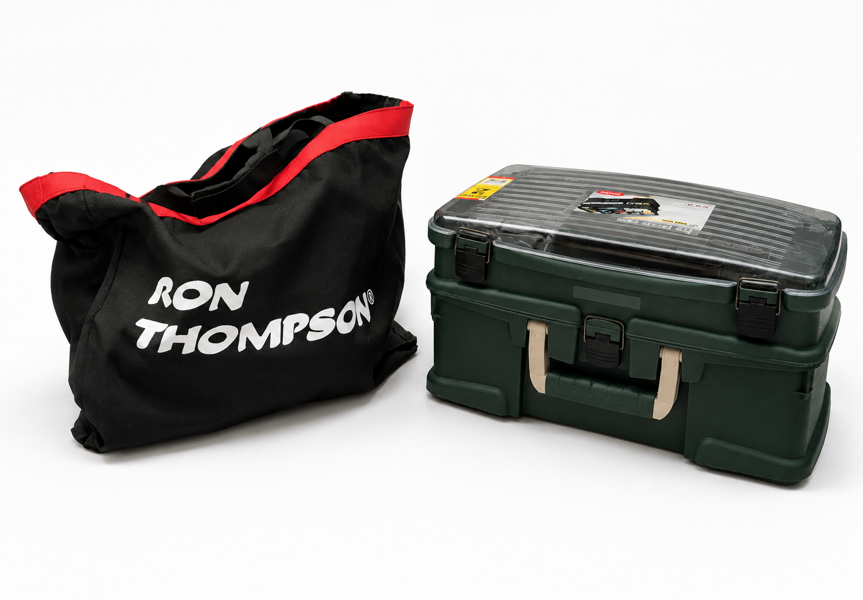 Keter Pro Tackle Case fiskeboks-/tackle box m. udstyr samt Ron Thompson Lagoon waders - se beskrivelse