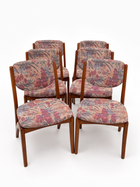 6 'Lissabon' mid-century spisestuestole udført i teak