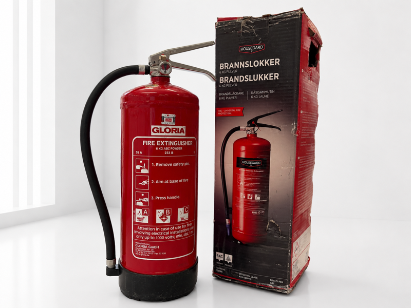 Gloria ABC 233B pulverslukkere (6kg) samt Housegaard ABC 233B pulverslukker (6kg) - m. kasse