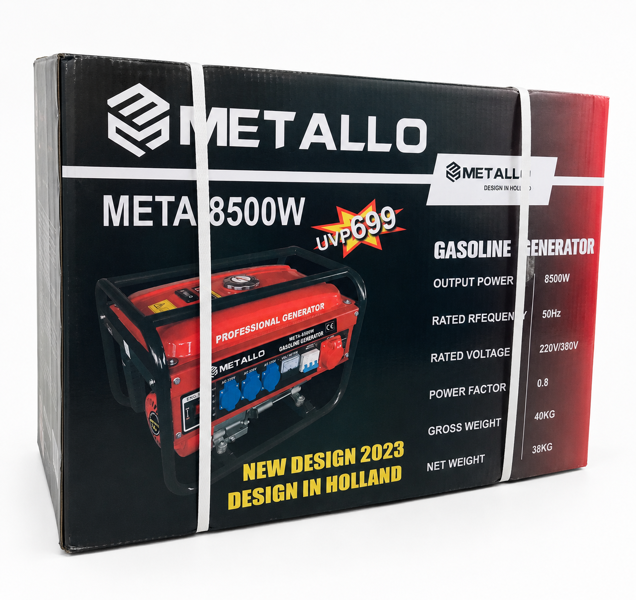 +M: Metallo Meta-8500WE 4-takt generator (benzin) m. elstart