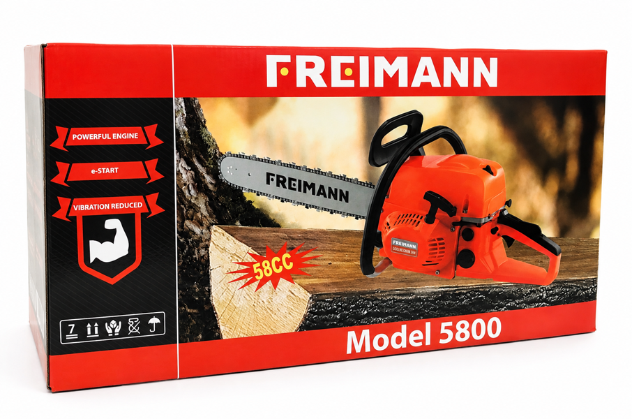 +M: Freimann 5800 kædesav (benzin) m. 20" sværd 