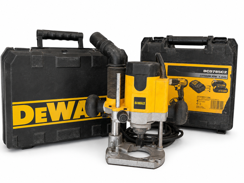 +M: DeWalt: DW621 overfræser, kuffert samt ekstra kuffert
