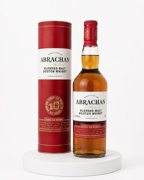 Abrachan 16-års Blended Malt Scotch Whiskey: Double cask (american bourbon/spanish sherry) 