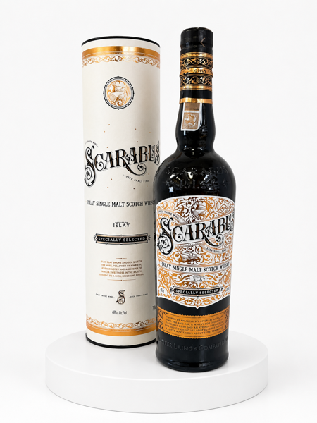 Hunter Laing Scarabus Islay Single Malt Scotch Whiskey: vanilla, warming leather and lingering finish