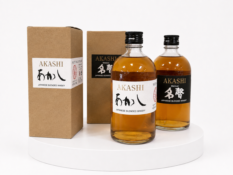 Akashi: Meisei Blended Japansk Whisky samt White Oak Blended Japansk Whisky