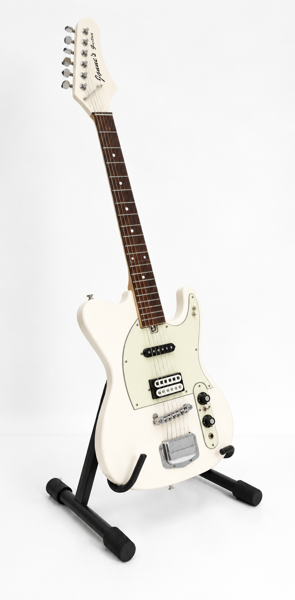 Jedson Telestyle 1970'erne elguitar, fremstillet i Japan. Med 2 stk. IMG Stage Line guitarvægophæng.