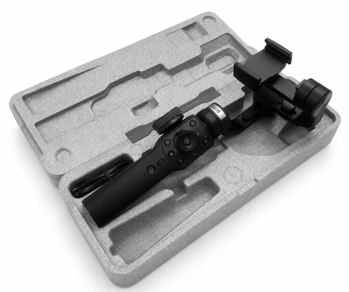 DJI OM 4 gimbal stabilisator (grå) samt Zhiyun Smooth 4 stabilisator til smartphone (sort)