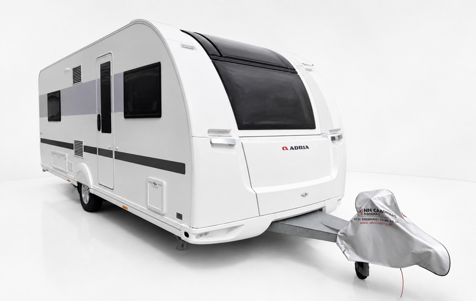 Adria Alpina 613 UT campingvogn (2021) m. Alde Centralvarme, Truma XT Mover (nypris ca. 20.199,00 dkk), Truma Aventa tagklimaanlæg