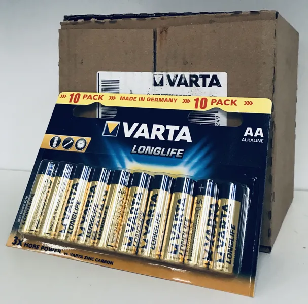 20 Varta Longlife AA 10-packs batterier (200 batterier)
