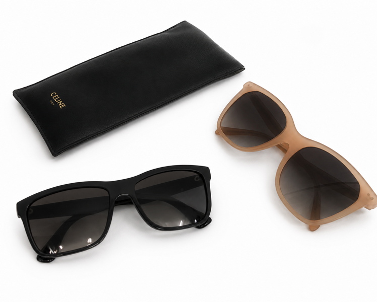 +M: Prada Conceptual solbrille (AB0A7) samt Celine Paris Shiny Milky Peach (CL40134I) solbrille (B 69, 108/26)