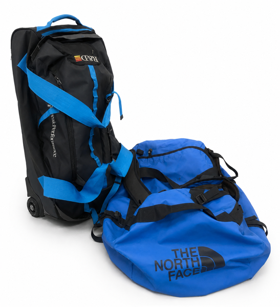 +M: The North Face Duffel Bag Base Camp (large) samt Peak Performance R&D Trolley Bag 90L (Blue Shadow)